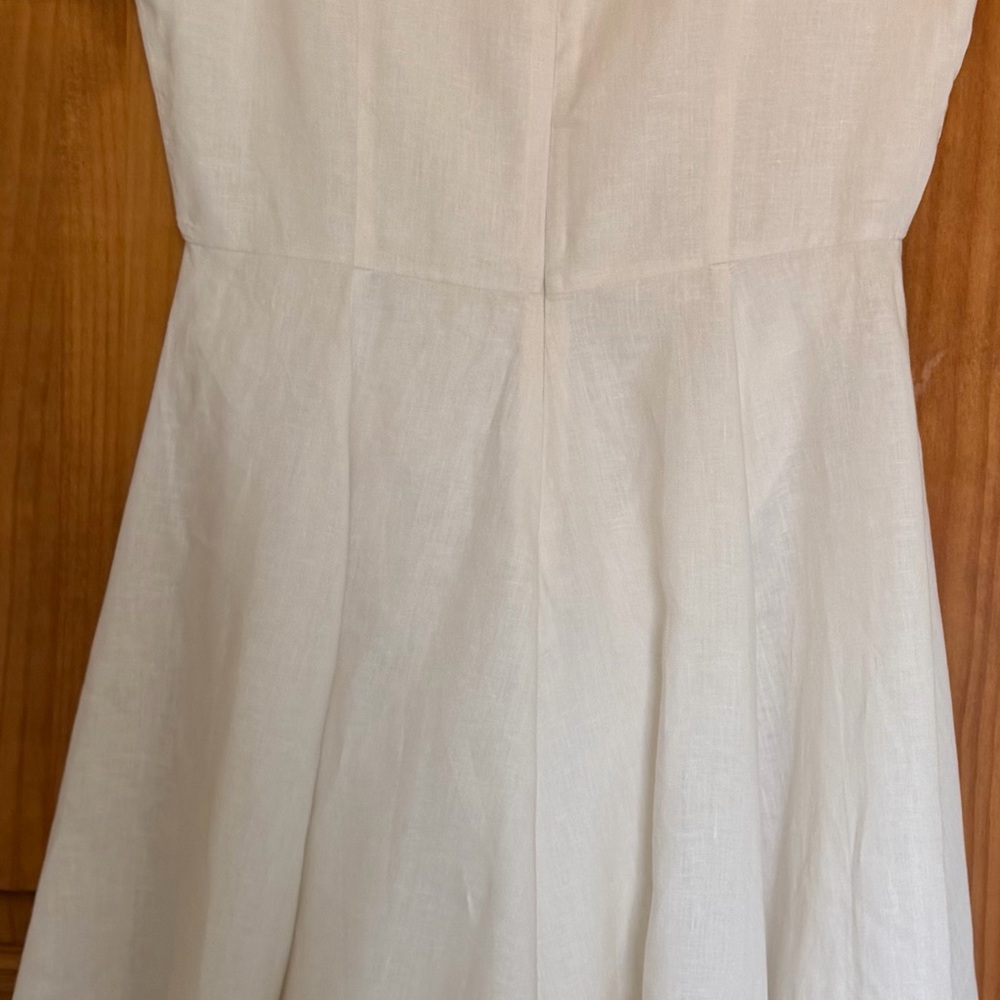 Neiman Marcus ivory 100% linen sleeveless Midi Dress - Picture 5 of 10